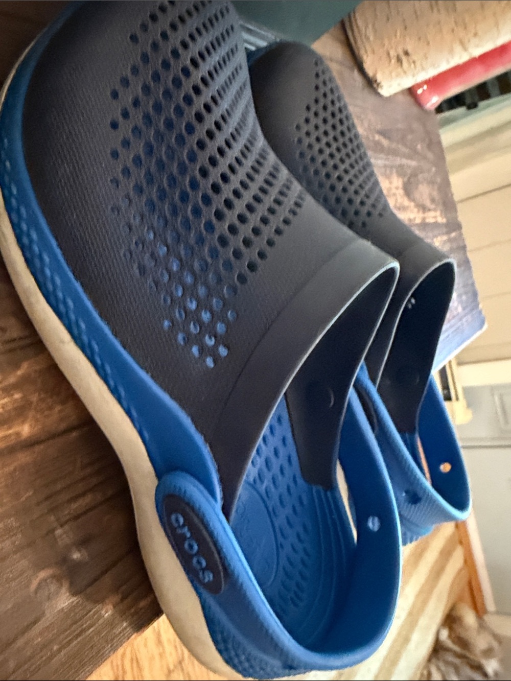 CROCS Two-Tone Navy and Blue Croslite Clogs